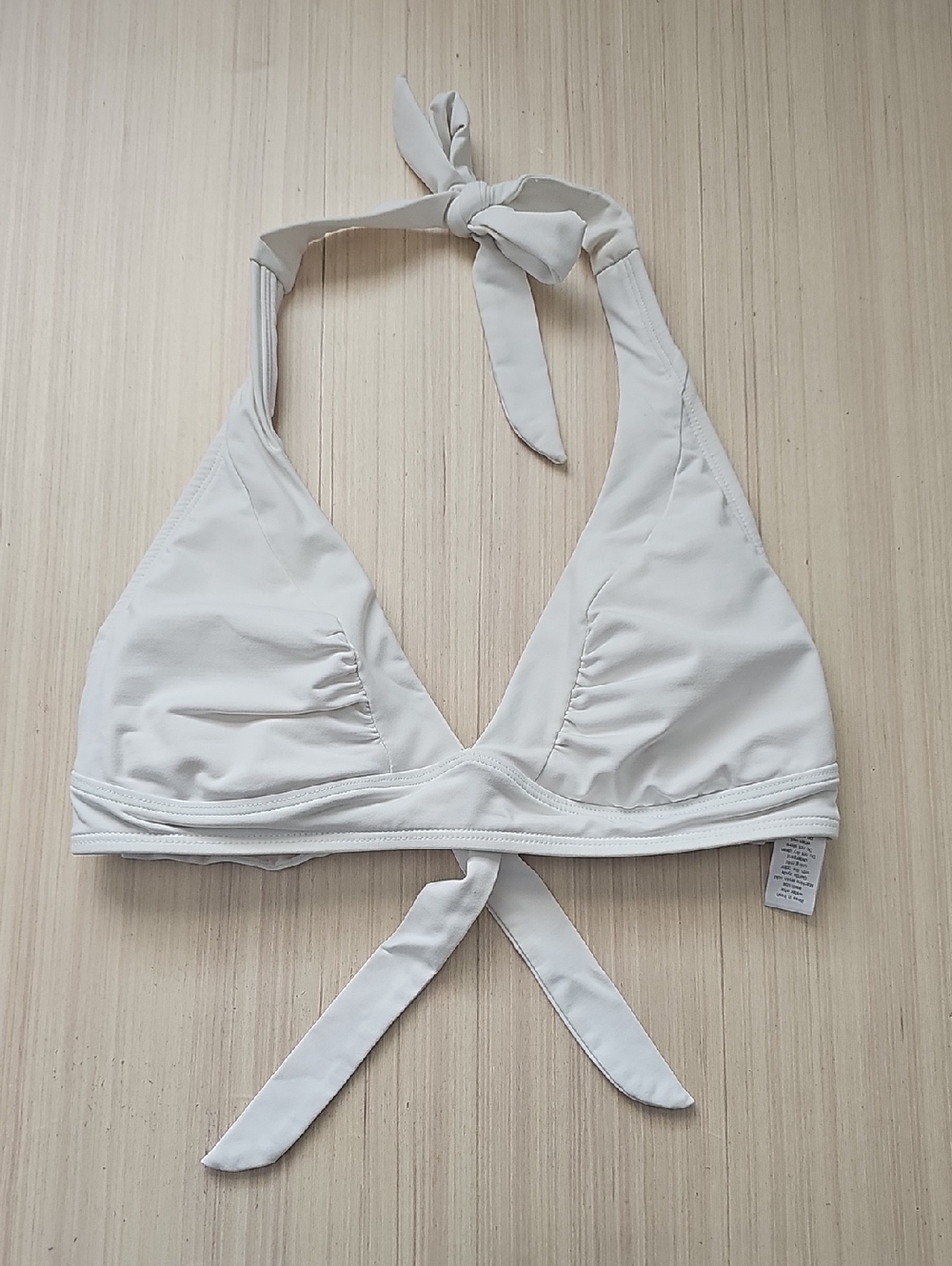Athleta White Halter Tie Swim Bikini Top